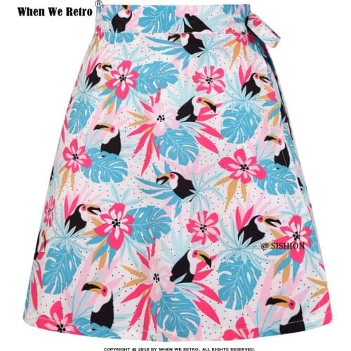 Plus Size Tropical Flowers Leaves and Toucans Printed Beach Summer Skirt SS0015 Plus Size Sarong Boho Multitasks Sexy Wrap Skirt