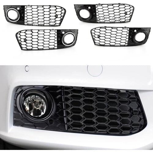 Foglight Holder Grill For Audi A4 B8 RS4 2009 - 2011 2012 Honeycomb Mesh Fog Light Open Vent A4 Grille Intake Cover 8KD807682