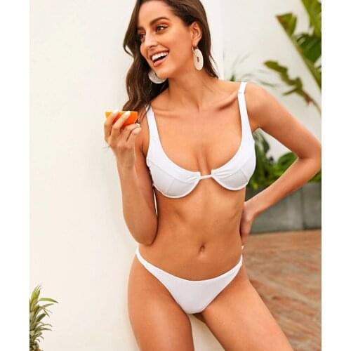 Sexy High Leg Cut Bikini Women Swimwear Female Swimsuit Push Up Bikini set Underwired Bather Bathing Suit Swim