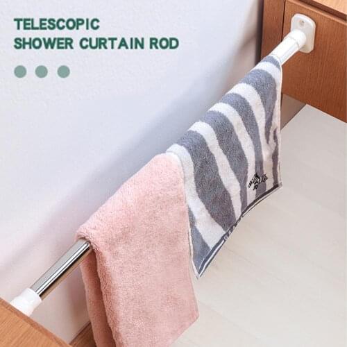 Durable Clotheshorse Telescopic Clothesline Pole Free Punching Clothes Drying Rod for Bathroom Bedroom Balcony Retractable