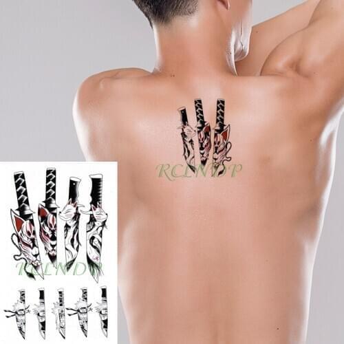 Waterproof Temporary Tattoo Sticker cartoon Anime Cosplay knife sexy girl cat Fake Tatto Flash Tatoo size tattoos for Women Men
