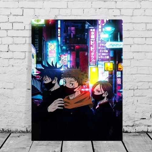 Yuji Megumi Nobara Jujutsu Kaisen Anime Home Decor Canvas Posters Prints Decoration Art Wall Pictures Living Room Painting