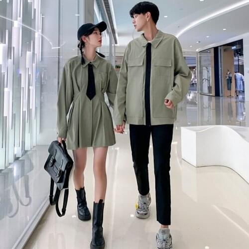 Couples outfit autumn small design sense long sleeve blouse womens dress couples clothes couples clothing