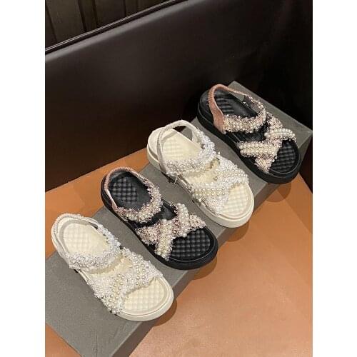 Womens Flat sandals for summer 2021 new ladies Thick bottom platform white sandals Outdoor fashion ladies shoes soft