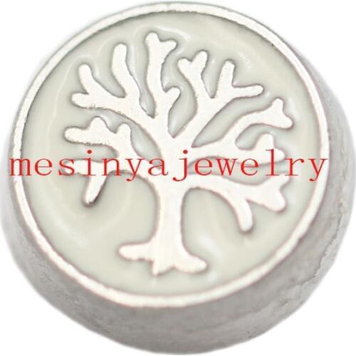 10pcs white life tree floating charms for glass locket Min amount $15 per order mixed items,FC-031