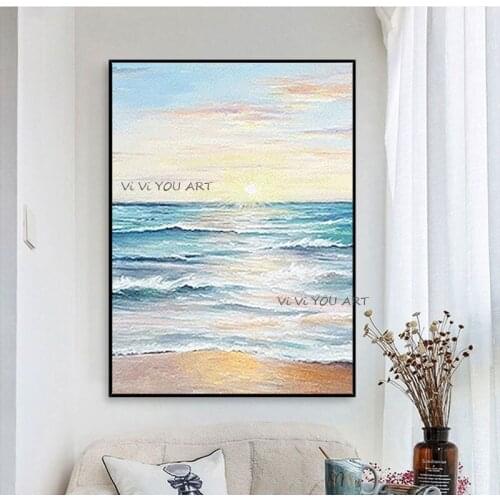 100%Sea Abstract Oil Painting Print Wall Art Picture Canvas Painting Poster Print Decor Wall Art Pictures Living Room Decoration