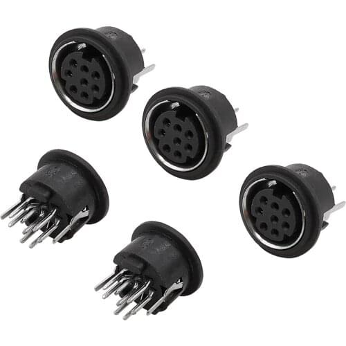 10Pcs PS2 Mini 8 Pin DIN Female Socket Connector 8P Straight Needle DIN Jack Circular Terminal Chassis