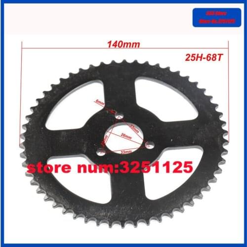 25H 68T Tooth 26mm Rear Sprocket for Chinese 47 49 cc Mini Moto Pocket Dirt Bike ATV Quad Scooter Minimoto Motorcycle Motocross