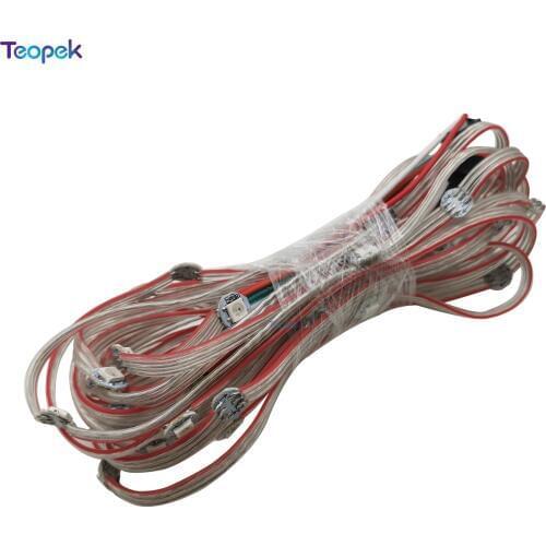 50pcs Pre-wired WS2812B LED Module 5V WS2812 IC Built-in & 10cm Wire Addressable Idividual LED String