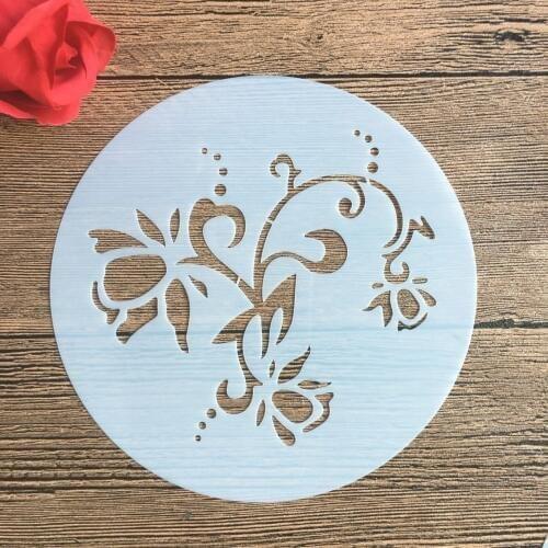 6 inches Circle mold DIY Pattern hollow template Stencils cake baking sugar powder sieve mold graffiti drawing tiles Stencils-2