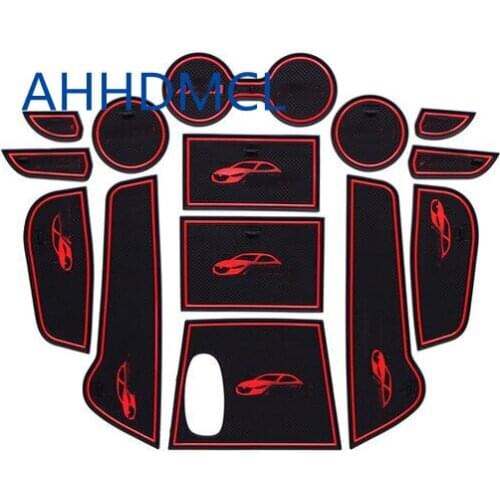 Car Anti-Dirty Pad Door Groove Gate Slot Cup Armrest Storage Mat For Mazda Axela 2017