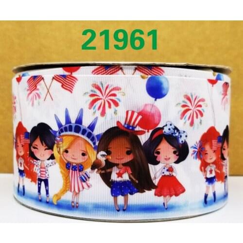 Free shipping 50 yard cartoon printed grosgrain ribbon 21961