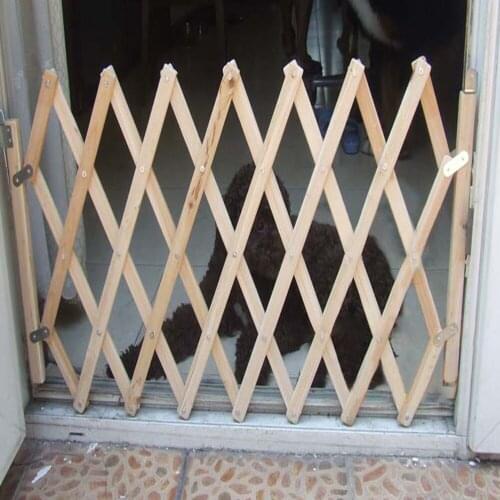 Wooden Folding Pet Barrier Fence Stretchable Pet Fence Sliding Door Safety Isolation Fence Pet Products Lawn Gate Playpenfence