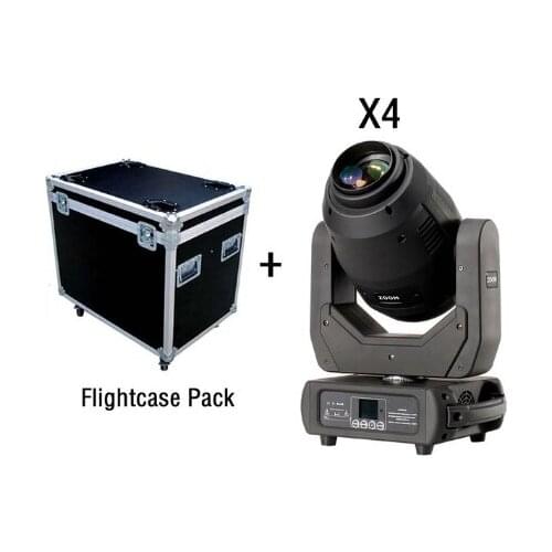 H-(4pcs+Flight case) DMX Spot Frost effect LED 250w Gobo Prism Projector Beam Led Moving Head Spot Zoom Light CE&Rohs Dj Club