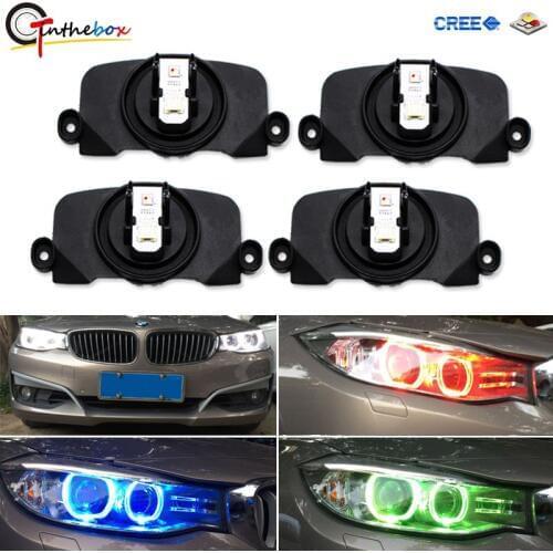 Gtinthebox Smartphone Remote RGBW Angel Eye Halo Ring Markers For BMW F30 F31 3 Series HID Adaptive Headlight (320i 328i 330i)