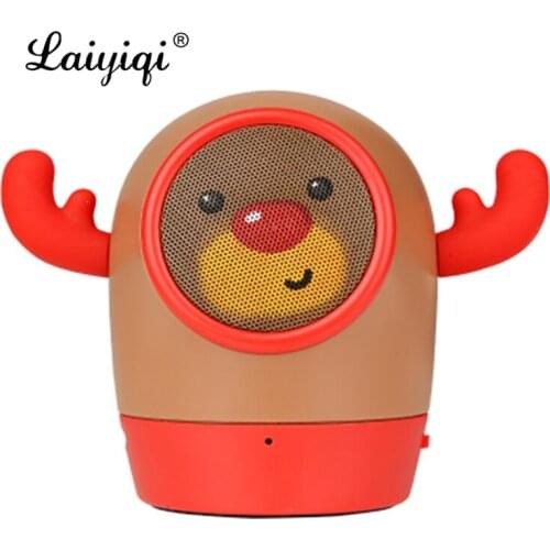 Laiyiqi Christmas Gift Sleigh elk bluetooth speaker decoration Handsfree call cartoon kid caixa de som altavoz alto falante deer