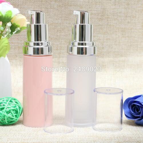 30ml Frosted/Pink Vacuum Airless Bottle empty cosmetic containers Lotion Plastic Packaging Bottles 10pcs/lot