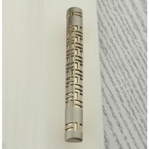 10Pcs Cabinet Drawer Hardware Modern Kitchne Titanium Gray Gold handle and Hollow Knobs (C.C.:96mm, L:135mm)