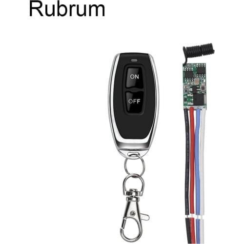 Rubrum 433mhz DC 3.6V 9V 12V 24V 1CH Mini Relay Wireless RF Remote Control Switch LED Lamp Controller Micro Receiver Transmitter