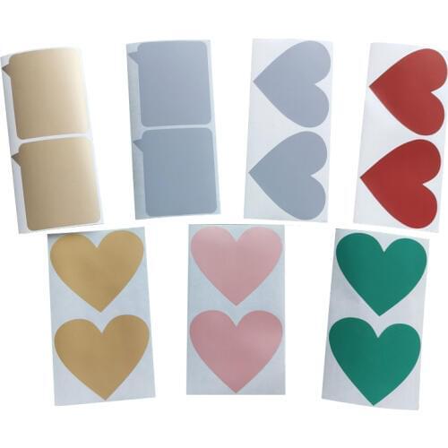 50pcs/lot Kawaii Golden Red Heart Dialog design Scratch coating Sticker DIY Multifunction scraping sticker Decoration label
