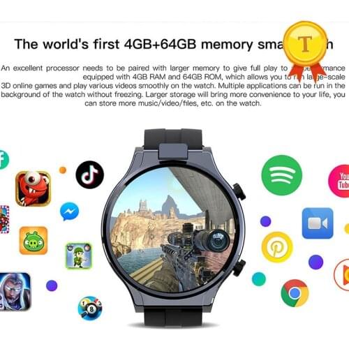 Fashion 2.1inch 4G luxury 4+64GB Smart Watch Phone 13MP Rotatable Camera 480x480 1600mah full capacity gps wifi Smart Watch man
