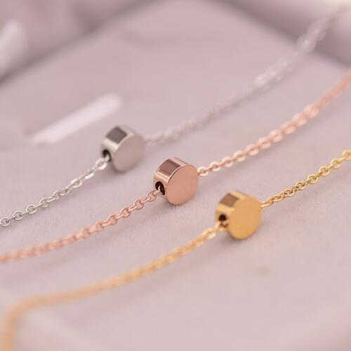 YUN RUO Fashion Brand Yellow Rose Silver Color Classic Gold Bean Pendant Necklace Woman 316L Stainless Steel Jewelry High Polish