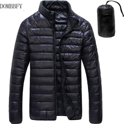 2020 Mens Casual Ultralight Jacket Men Autumn Winter White Duck Downs Portable Parka Coat Warm Windbreaker Jacket Plus Size 6XL