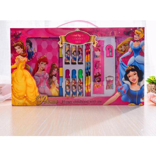 13-piece Disney Stationery Set Princess Painting Book Cartoon Stationery Box Watercolor Pen Writing Supplies Set Birthday Gift