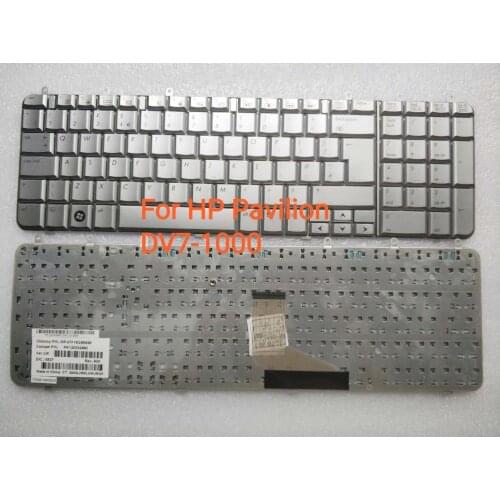Brand New English Keyboard for HP for Pavilion DV7 DV7-1000 UI laptop KEYBOARD SILVER UK