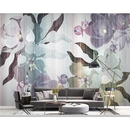 Papel de parede Nordic modern plant flower retro 3d wallpaper,living room tv sofa wall bedroom wall papers home decor mural