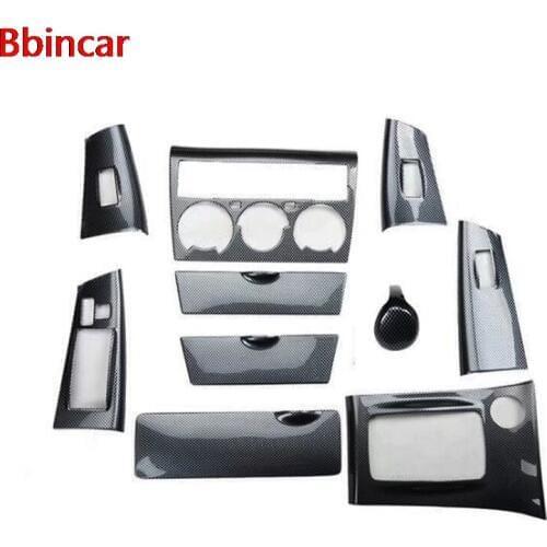 Bbincar ABS Carbon Fiber Paint Interior Window Switch Front Middle Gear Shift Knob Trim For Toyota Corolla EX 2013 2014