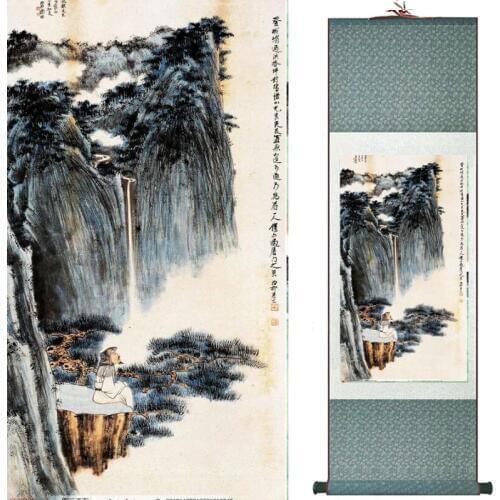 Landscape painting Home Office Decoration Chinese scroll painting Mountains and river painting 20190812013