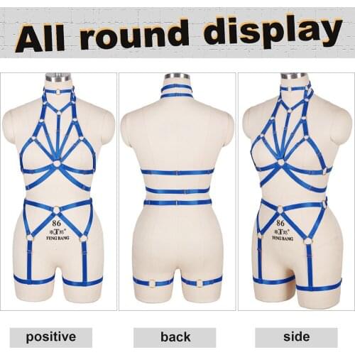 Harness Fashion Bondage Hollow Bra Fetish Erotic Lingerie Set Sexy Restraint Neck Straps Exotic Costumes Suspender Belt Garter