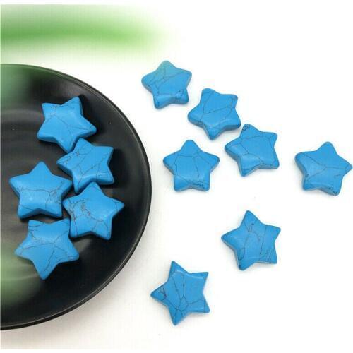 Drop Shipping 1PC Blue Turquoise Star Shaped Crystal Gemstone Meditation Healing Stones Decor DIY Decorative Stones and Crystals