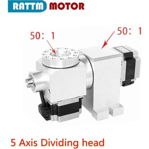 Harmonic drive reducer dividing head CNC 4th 5th A B Rotary axis Nema 23 stepper motor Speed ratio 50:1