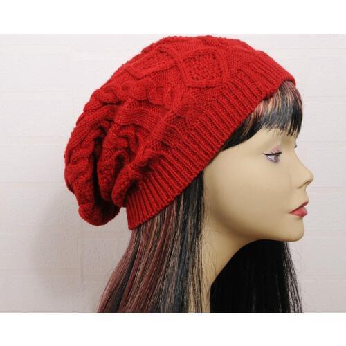 Solid Color Stripes WomenS Winter Cap Outdoor Keep Warm Casual Tide Adjustable Simple Beanie Hat Knitted Hat