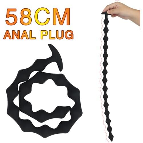 58cm Silicone Anal Beads Sex Toys for Beginners Soft Anal Balls Butt Plug for Men Prostate Massager Anal Product For Adults Sex