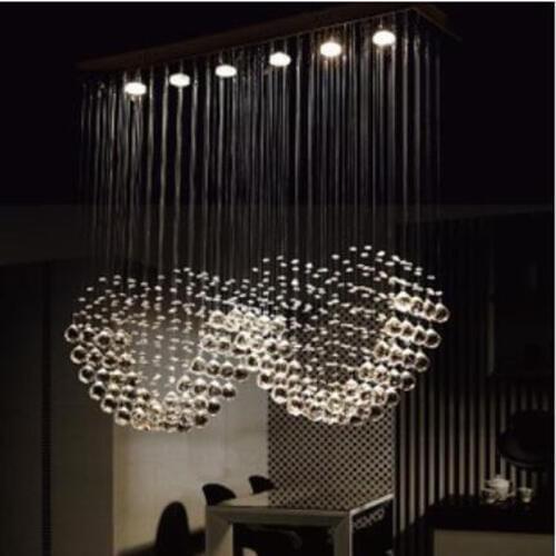 Modern Luxury Lustre Crystal Chandeliers GU10 Weight 16kg Double Heart Shape Crystal Pendant Lamps Living Room Ceiling Lamp