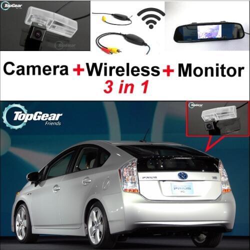 3 in1 Special Rear View Camera + Wireless Receiver + Mirror Monitor Backup Parking System For TOYOTA Prius 2009~2014