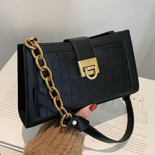 High Quality Pu Leather Women Chain Shoulder Bag Fashion Small Crossbody Bags Designer Female Handbags Casual Messenger Bags New