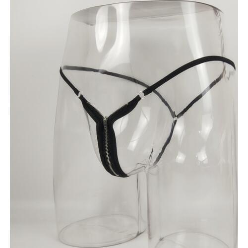 Mens Exotic Panties Open Crotch Zipper Thongs G Strings Man Sexy Jockstraps Tangas T Back Male Gay Underwear Lingerie Gifts