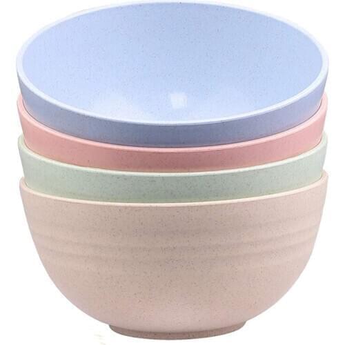 Cereal Bowls-24 OZ Wheat Straw Fiber Lightweight Bowl Sets 4 - Can Be Use on Dishwasher & Microwave-for Rice,Soup Bowls
