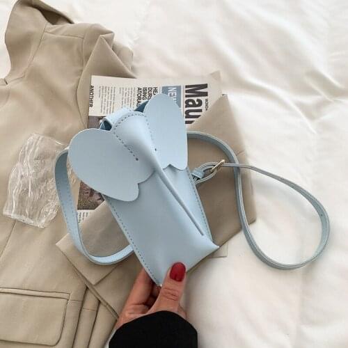 Ladies Fashion Small Elephant Magnetic Buckle Mobile Phone Messenger Bag Girl Detachable Shoulder Strap Card Cash Clip Wallet