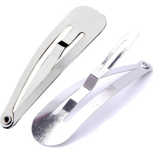 10/20/50Pcs 4cm Metal Kid Silver Metal Kid Silver SNAP CLIPS DIY Bows Girl Hair Clip Claw Barrette Pin Bow Craf