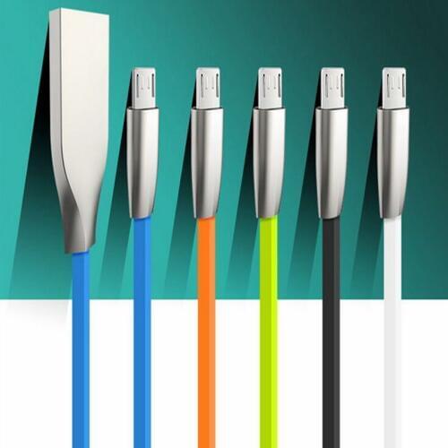 100pcs/lot 1m 3FT 2A 3D Zinc Alloy Micro V8 5pin Flat noodle usb data sync charger Cable For samsung s3 s4 s6 s7 for htc lg