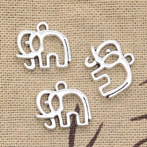 15pcs Charms Elephant 14x16mm Antique Making Pendant fit,Vintage Tibetan Silver color,DIY Handmade Jewelry