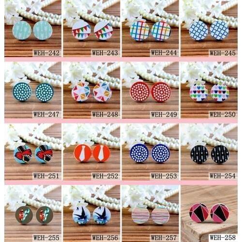 20PCS(WEH-242-258)16mm Round Photo Wood Laser Cut Cabochon to make Rings Earrings,Bobby pin,Necklaces Bracelets Button(No holes)