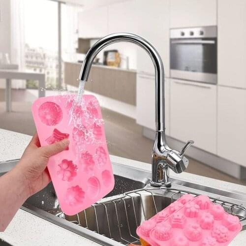 3PCS Silicone Cake Flowers Molds 12 Cup Non-Stick Flowers Baking Mold Bakeware for Cake Jelly Pudding Chocolate Cupcake Muffins