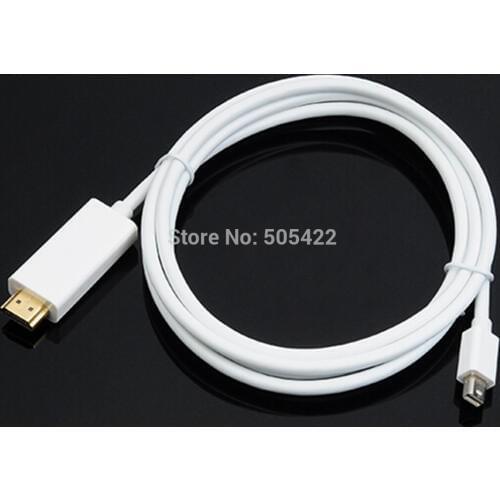 300PCS wholesale 1.8M ThunderBolt Mini DisplayPort Display Port to HDMI Cable Adapter for MacBook Air Pro Microsoft Surface Pro