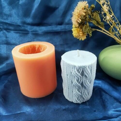 3D Woollen Ball Cylinder Candle Mold Silicone Clay Rubber Mould Home Decoration
